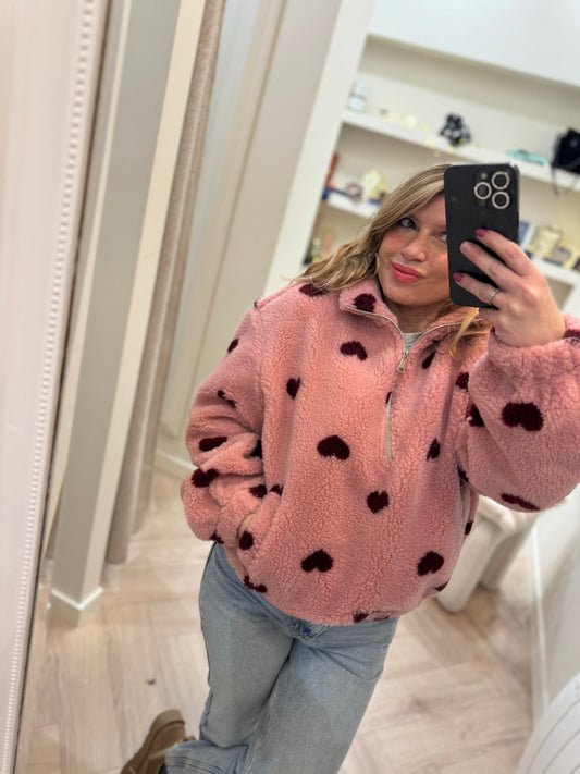 Snow polaire cœur rose taille unique