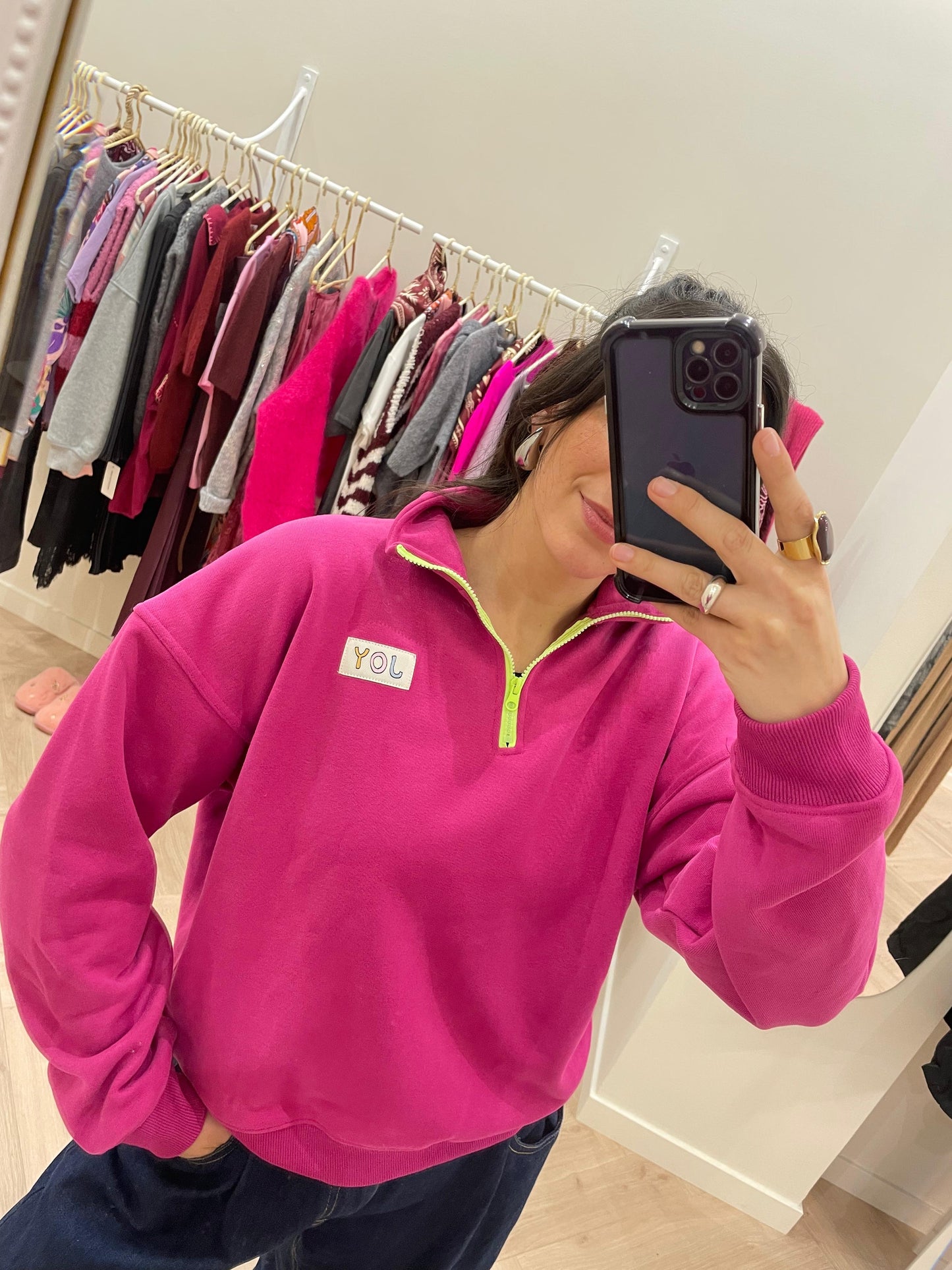 SWEAT inscription JOY rose