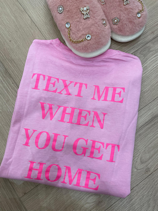 TEXT ME TEE SHIRT ROSE