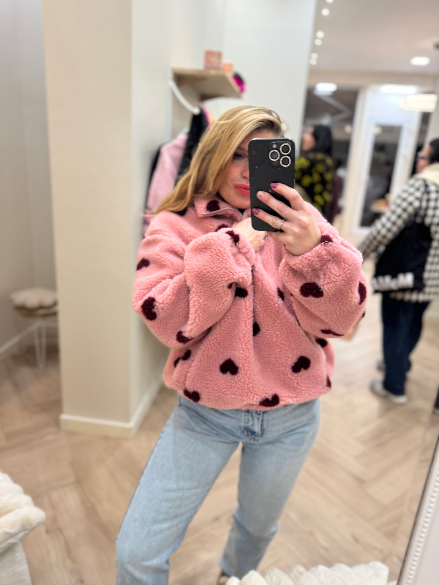 Snow polaire cœur rose taille unique