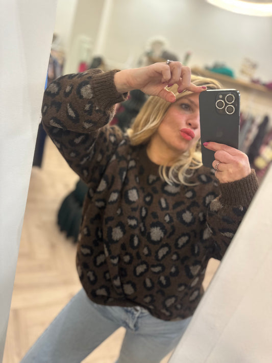 Christmas pull marron taille unique