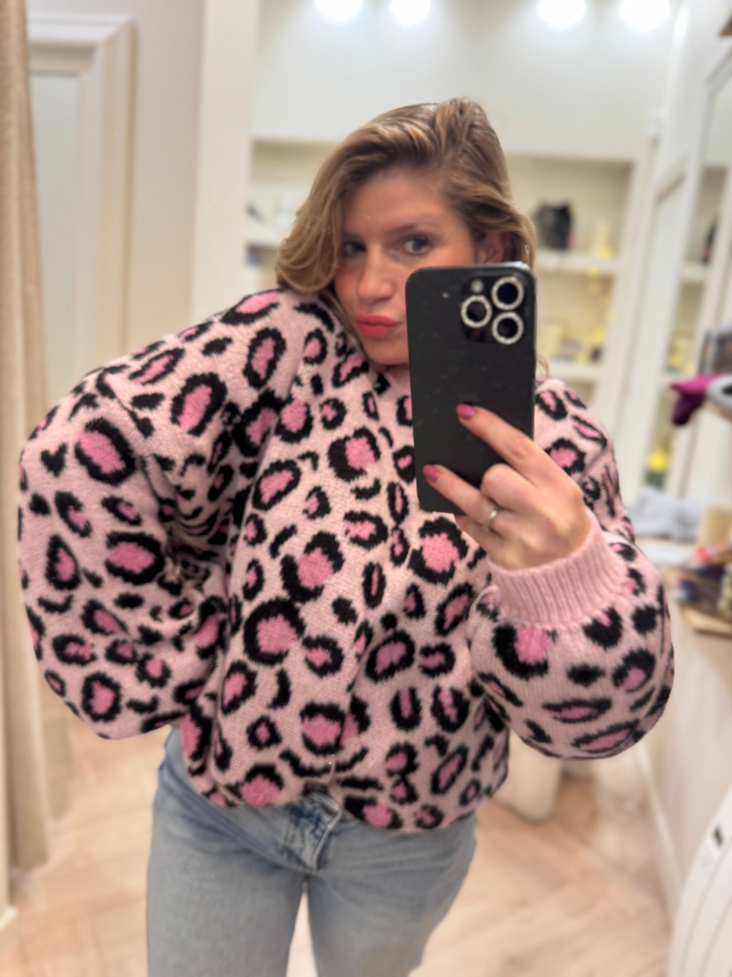 Christmas pull rose taille unique