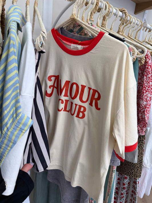 Club amour tee shirt rouge taille unique