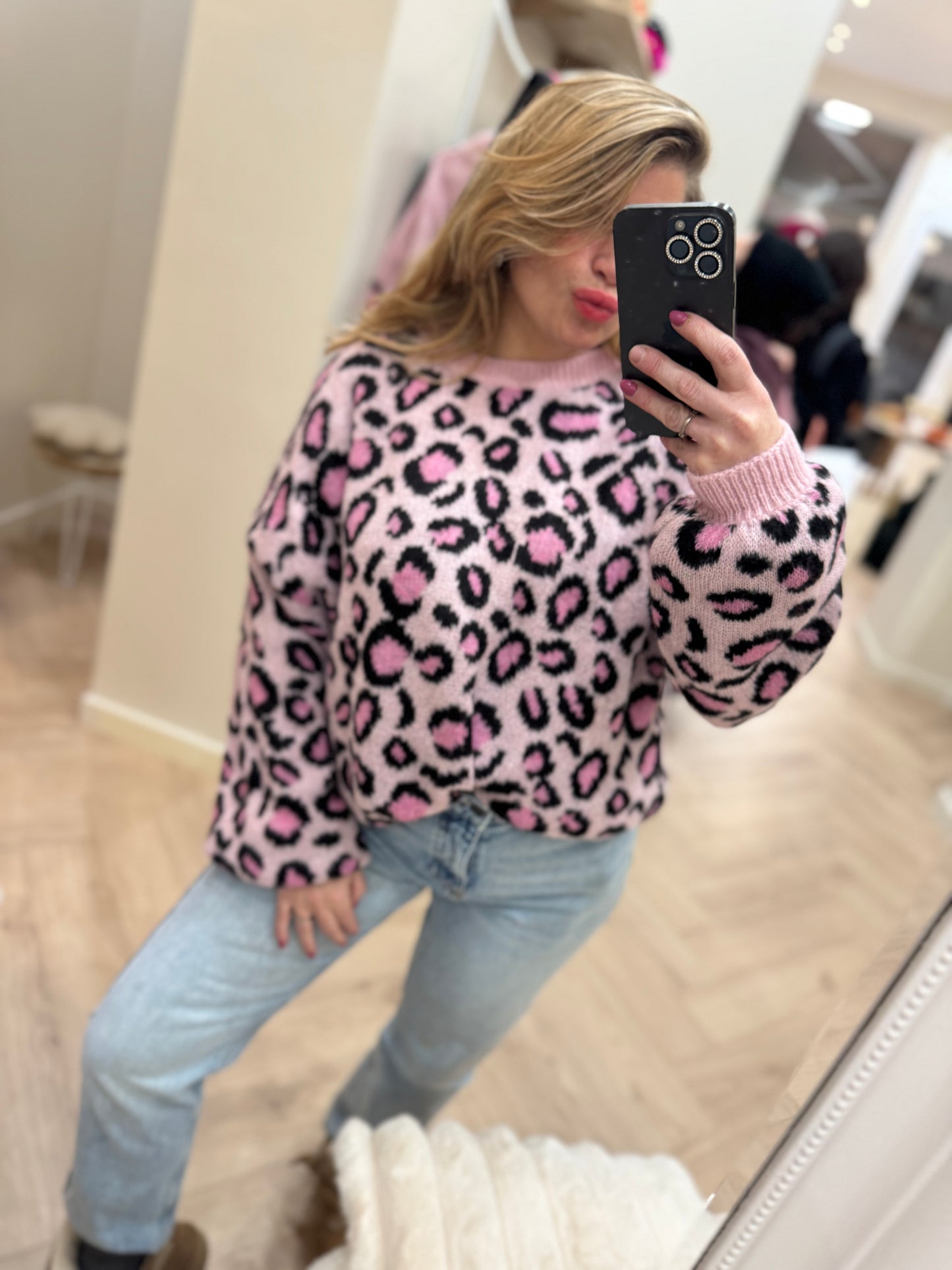 Christmas pull rose taille unique