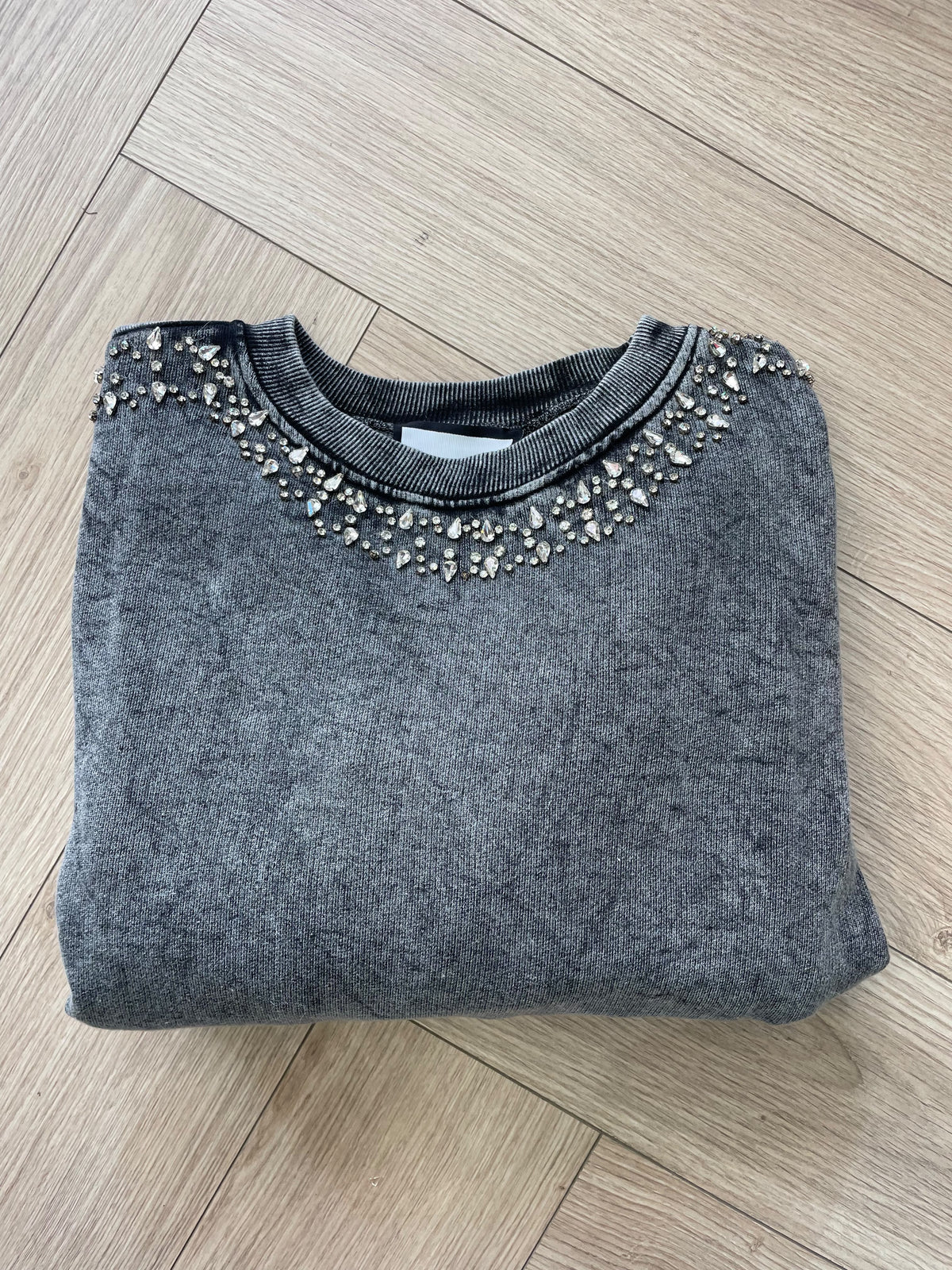 Brune sweat strass taille unique