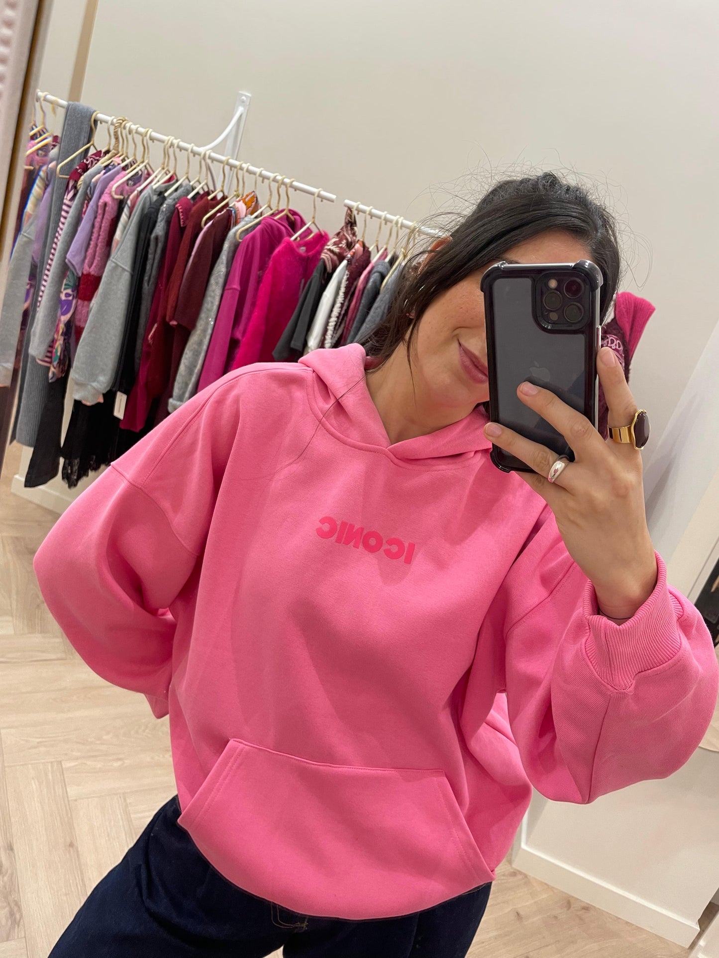 SWEAT à capuche ICONIC ROSE