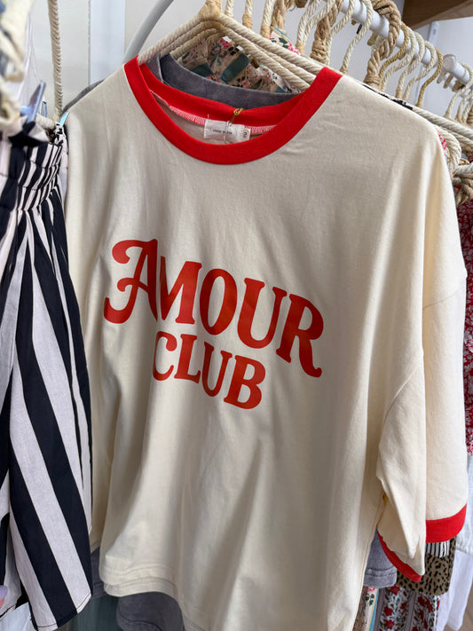Club amour tee shirt rouge taille unique