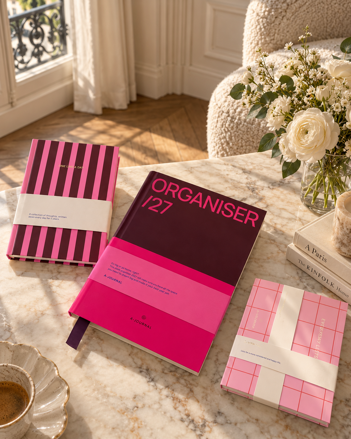 Organiser 2027 prune et rose