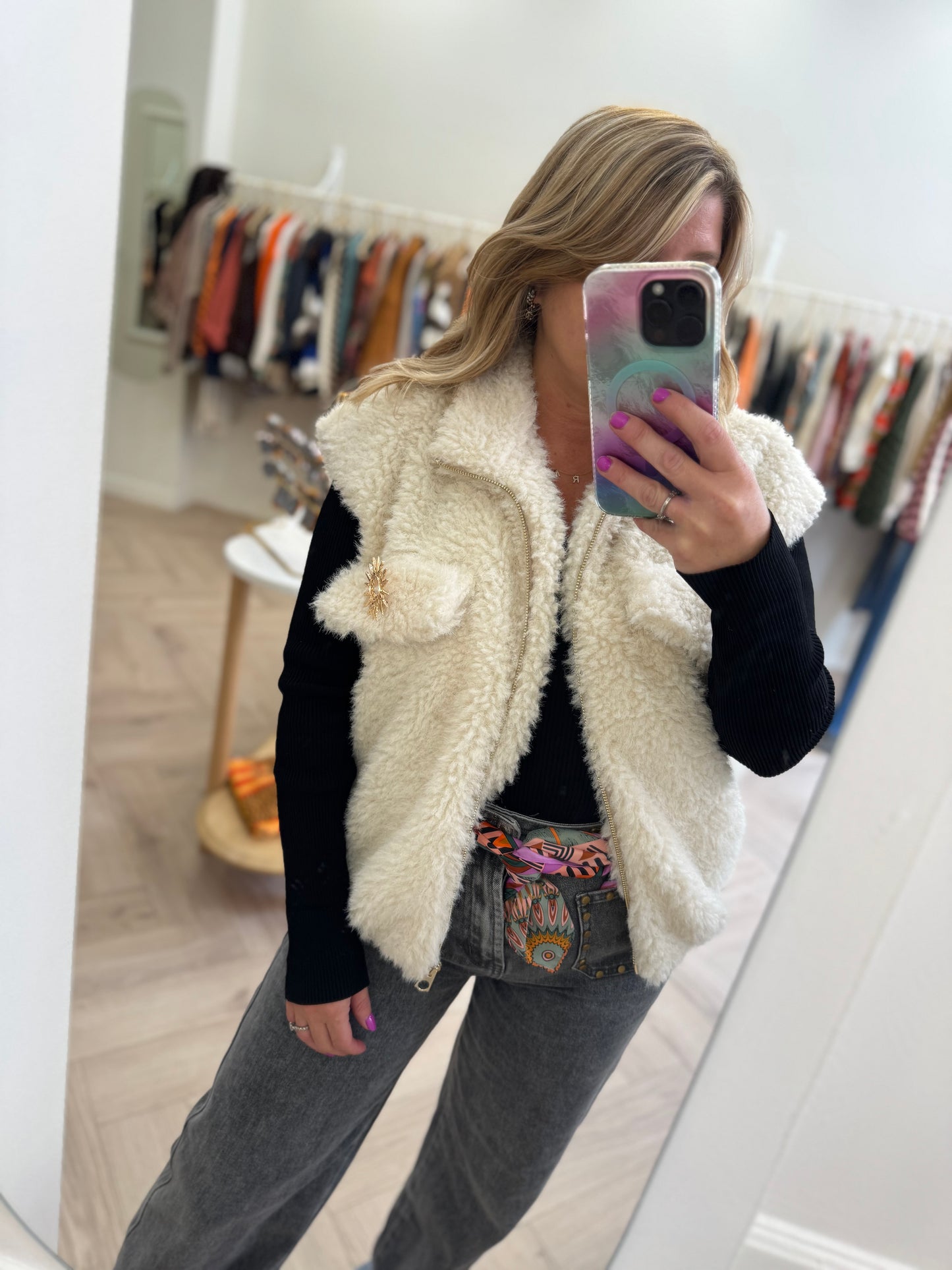 Vick veste molletonnée écru