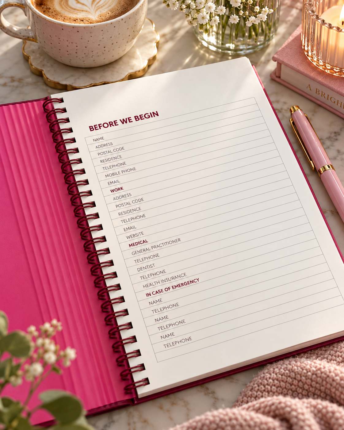 Organiser 2027 prune et rose