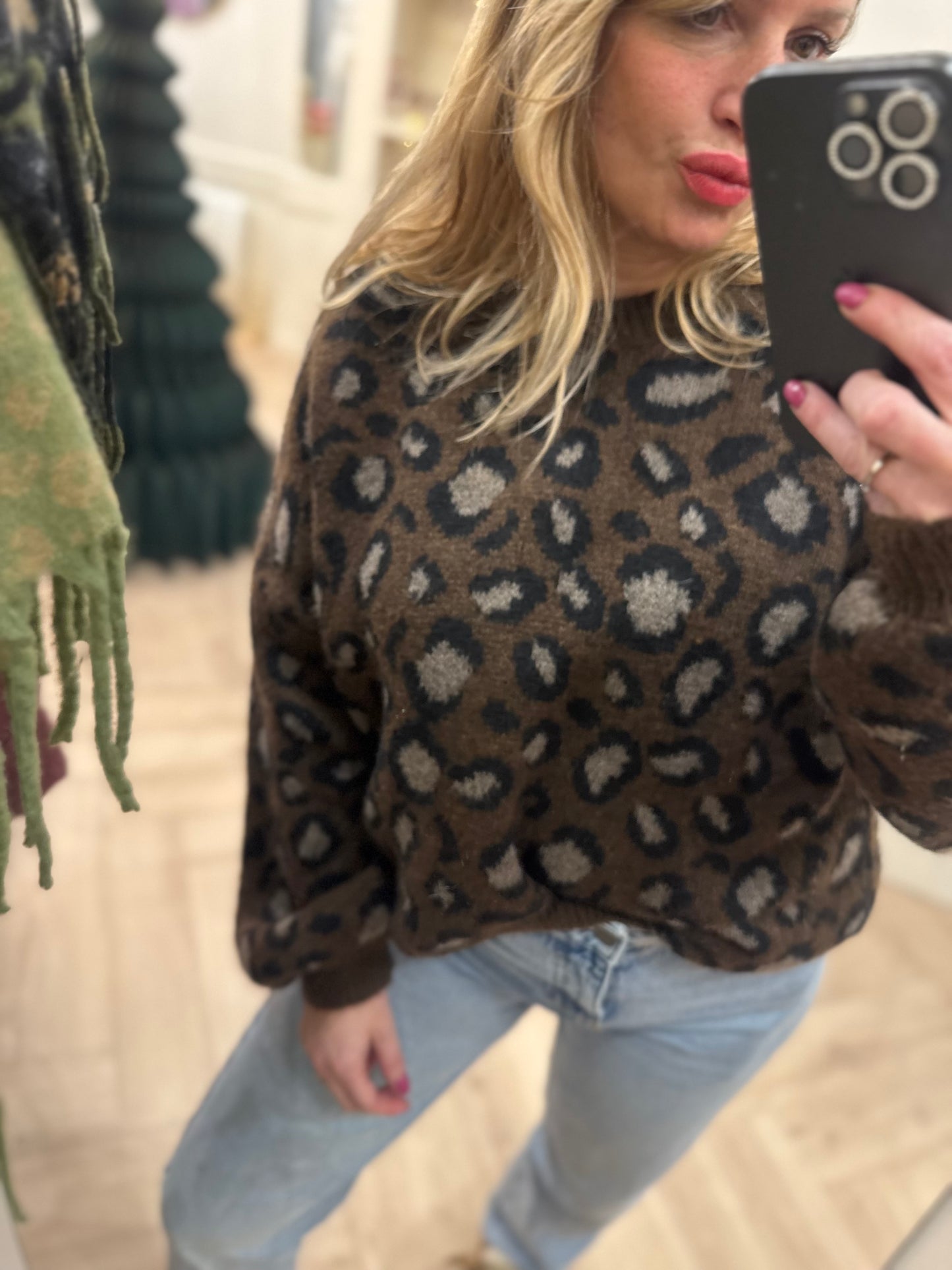 Christmas pull marron taille unique