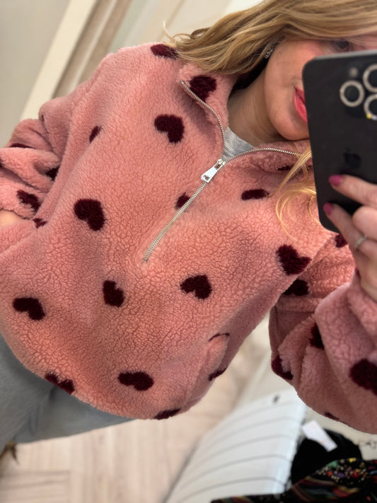 Snow polaire cœur rose taille unique