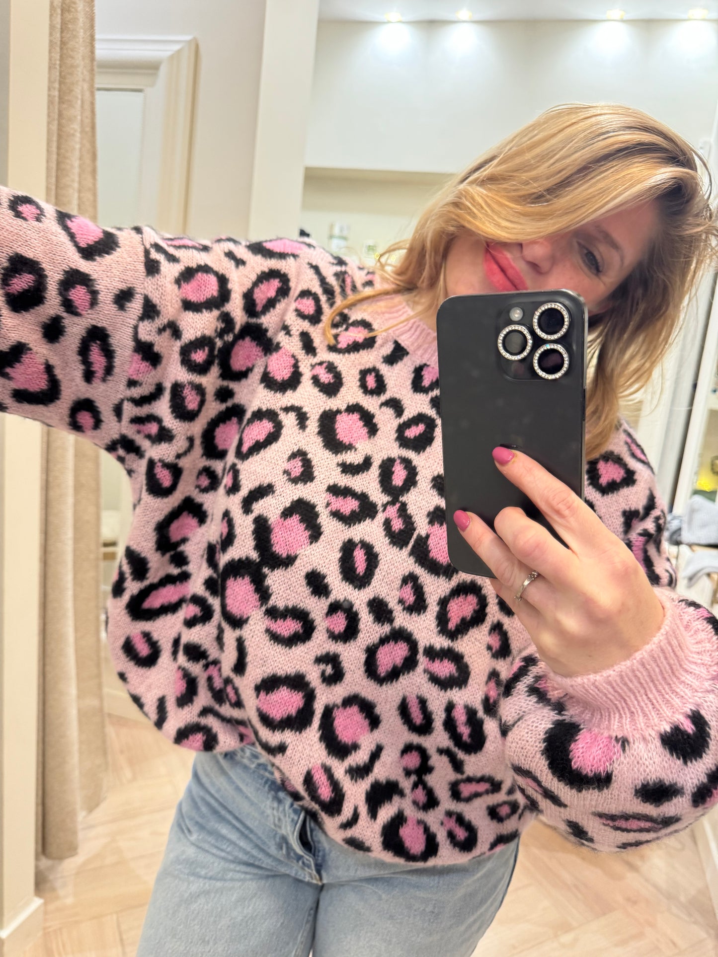 Christmas pull rose taille unique